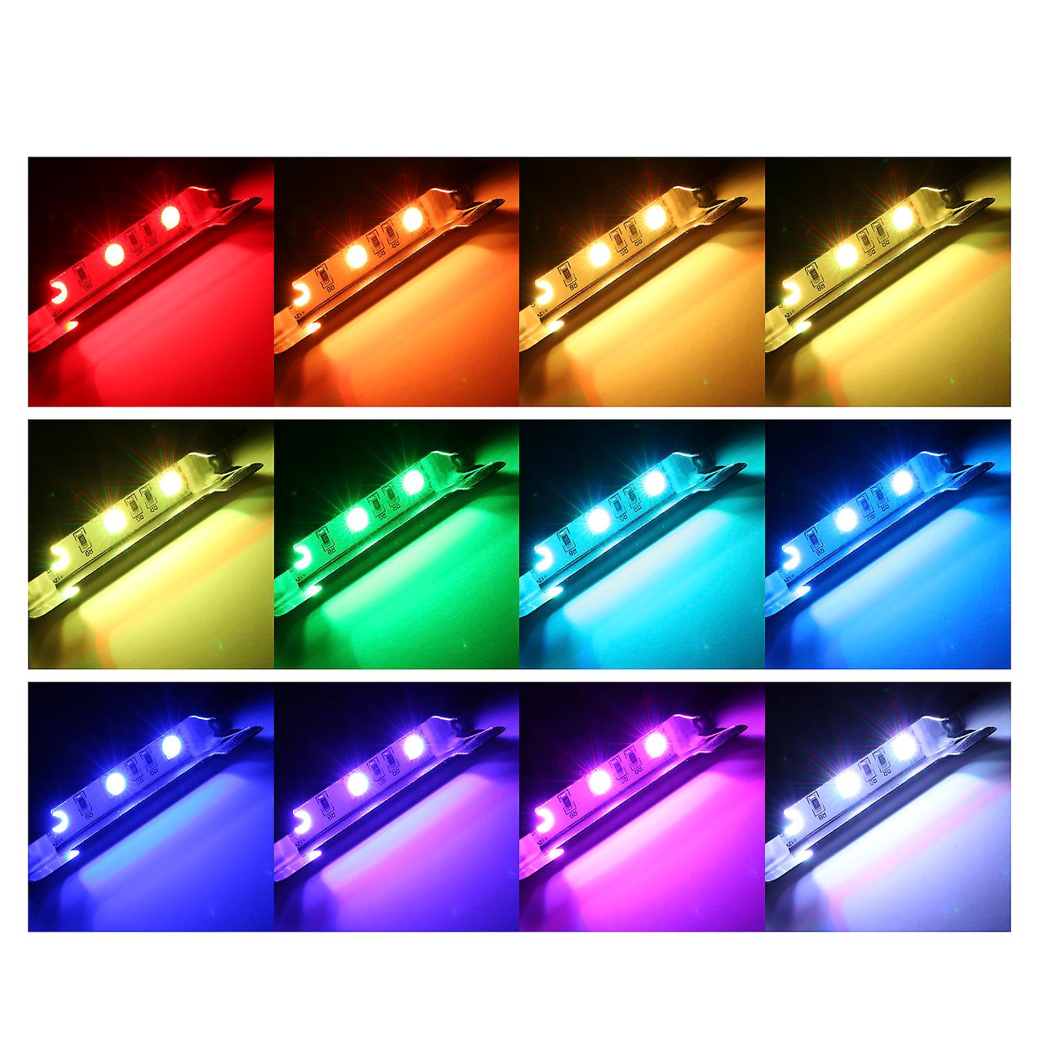 Set Of 4 Leds Glass Edges Light Clip 16 Colors and 4 Lighting Modes Rgb Under Cabinet Floor Lighting For Furniture Display Case No.253982