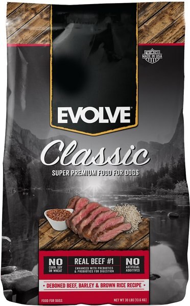 Evolve Classic Deboned Beef， Barley and Brown Rice Recipe Dry Dog Food