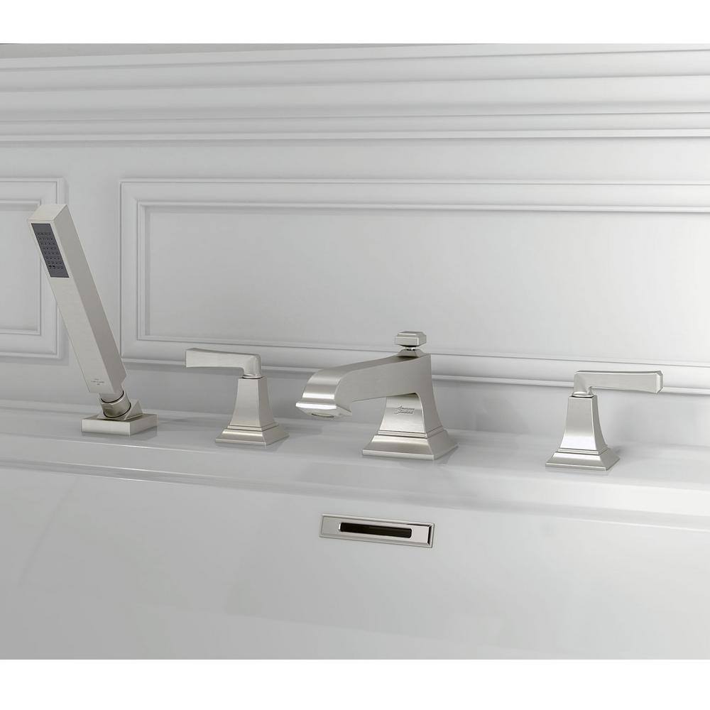 American Standard Town Square S 2-Handle Deck-Mount Roman Tub Faucet with Hand Shower in Brushed Nickel T455901.295