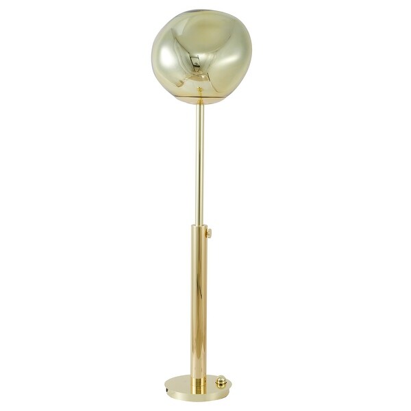 1-Light D13.7'' Gold Orb Acrylic Shade Floor Lamp with Gold Hardware