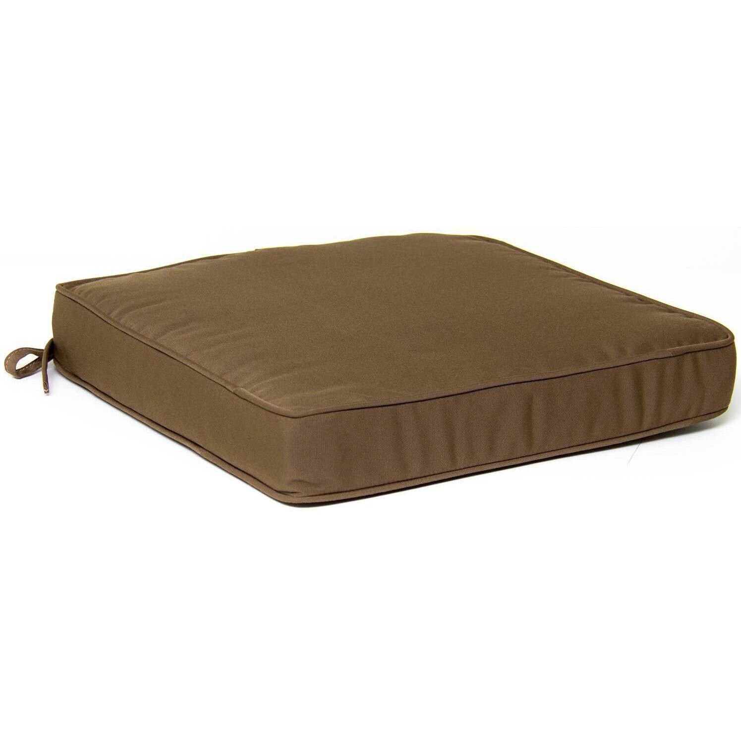 Sunbrella Canvas Cocoa Medium Outdoor Replacement Seat Cushion W/ Piping By Signature