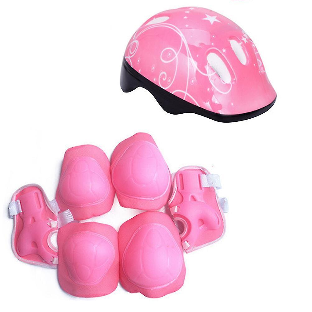 7pcs Children Elbow Wrist Knee Pads Helmet Children Sports Safety Protective Gear Skateboard Skate A