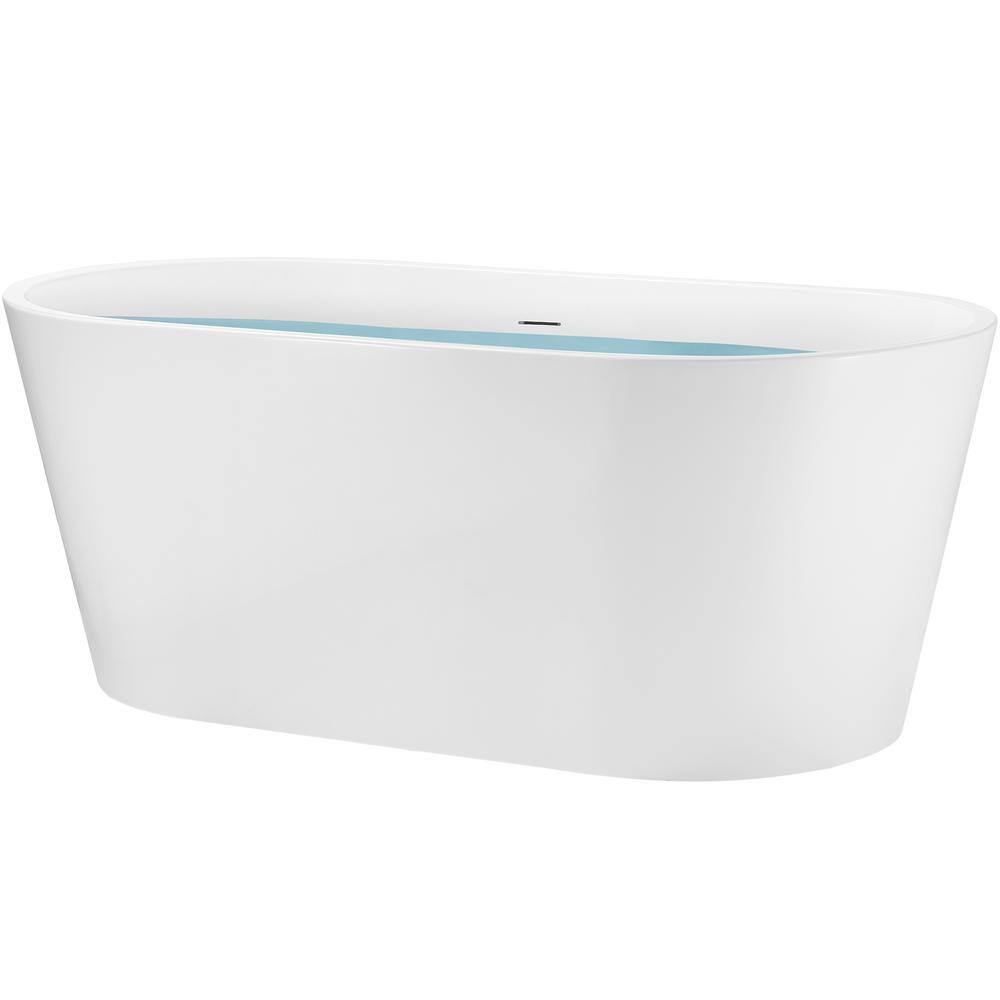 AKDY 67 in. Fiberglass Double Ended Flatbottom Non-Whirlpool Bathtub In Glossy White BT0088