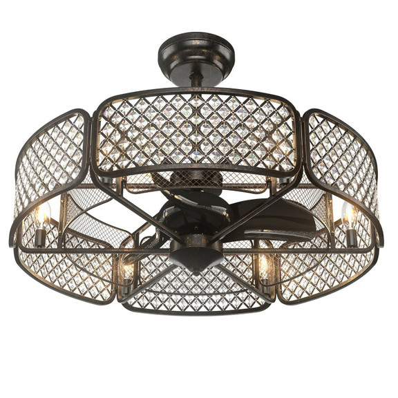 Costway 30586214 30 Inch Caged Ceiling Fan With Li...