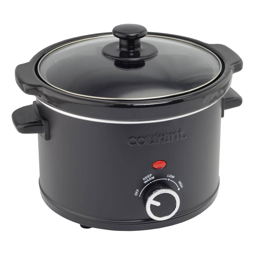 Courant 2.5 Qt. Matte Black Slow Cooker with 3 Settings CSC-2524K