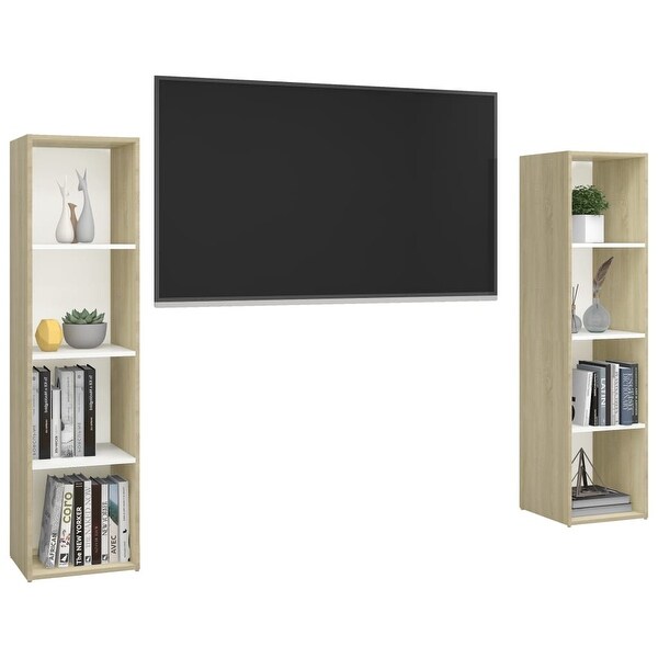 TV Cabinets 2 pcs White and Sonoma Oak 56.1