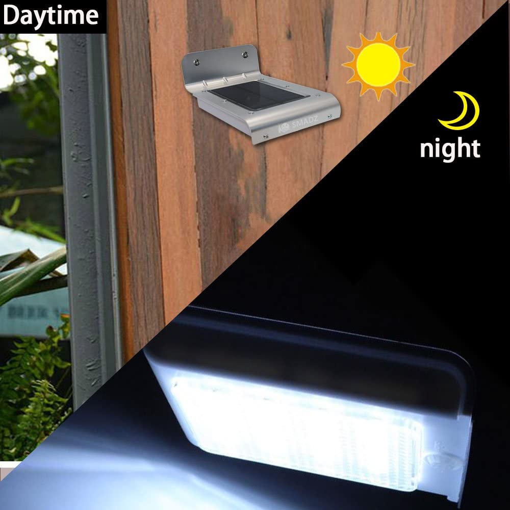 Solar Motion Light 16 LEDs Auto On/Off Security Wireless for Outdoor Garden Wall Fence Step Driveway Stairs Gutter Yard Patio Pool lights(White Light， 4-Pack)