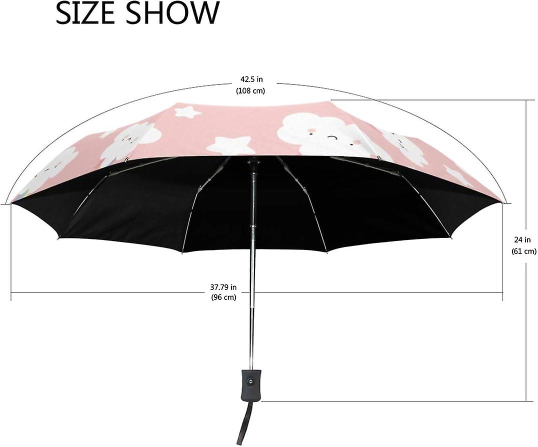 Travel Umbrella Automatic Windproof Foldable Umbrella Cloud Rainbow