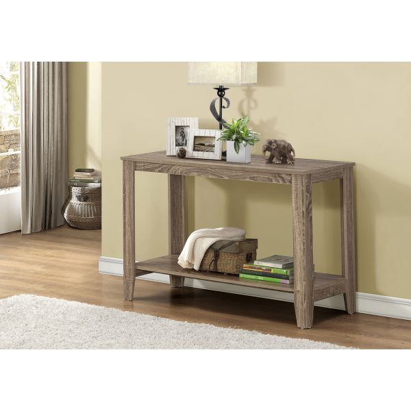 Accent Table， Console， Entryway， Narrow， Sofa， Living Room， Bedroom， Brown Laminate， Transitional