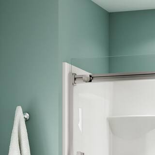 Aquatic Artesia 56 in. - 59 in. x 59 in. Frameless Sliding Tub Door in Chrome 134900900084000