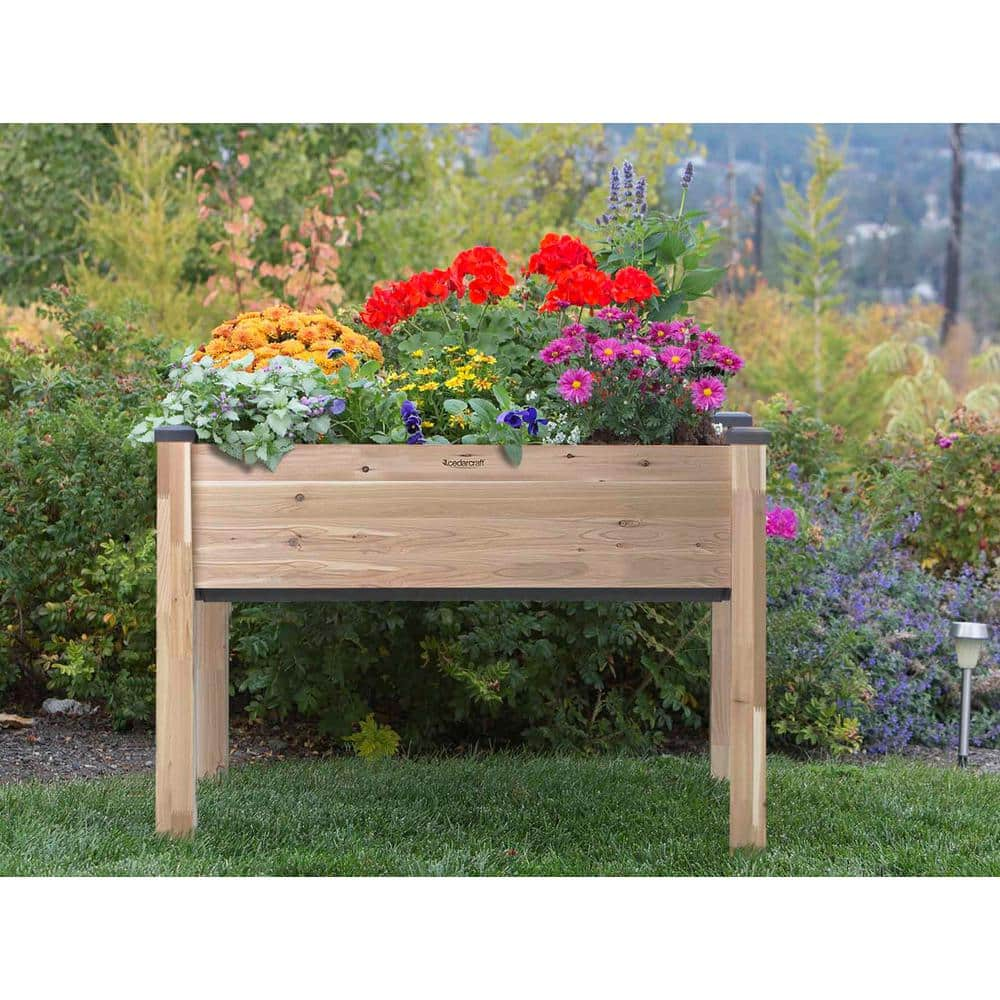 cedarcraft Beautiful. Functional. Sustainable. 23 in. x 49 in. x 30 in. H Self-Watering Elevated Cedar Planter CC_SW2248SC