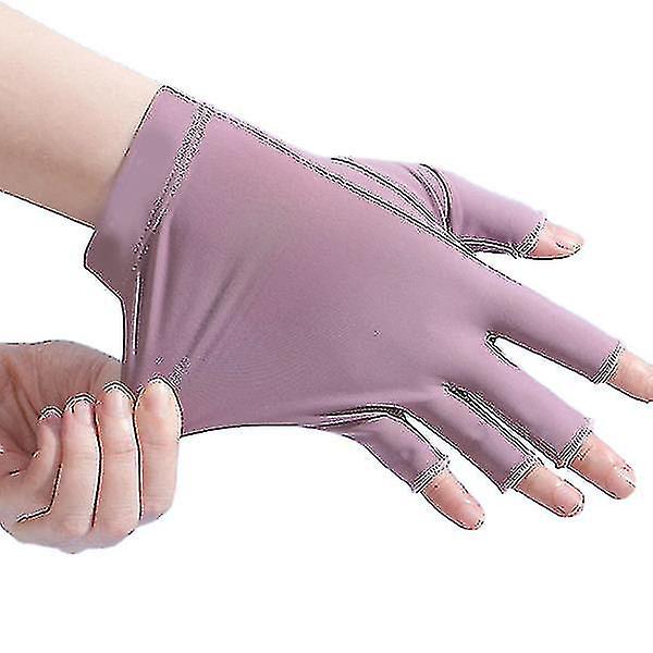 Women Gloves Summer Ladies Anti-uv Sunscreen Ice Silk Thin Gloves Mesh Breathable Driving Gloves