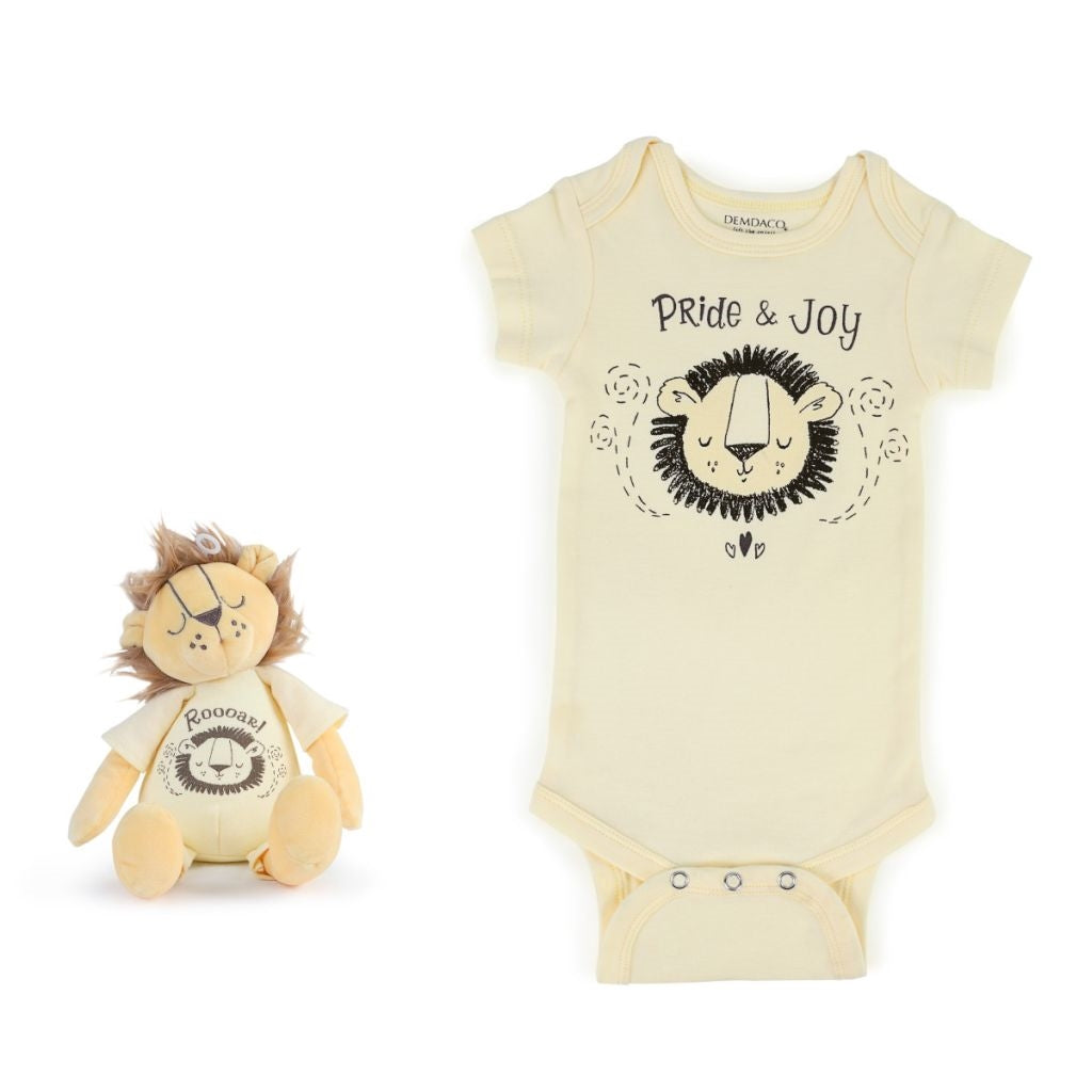 Pride and Joy Lion Snuggle Buddy Onesie and Plush Toy Set