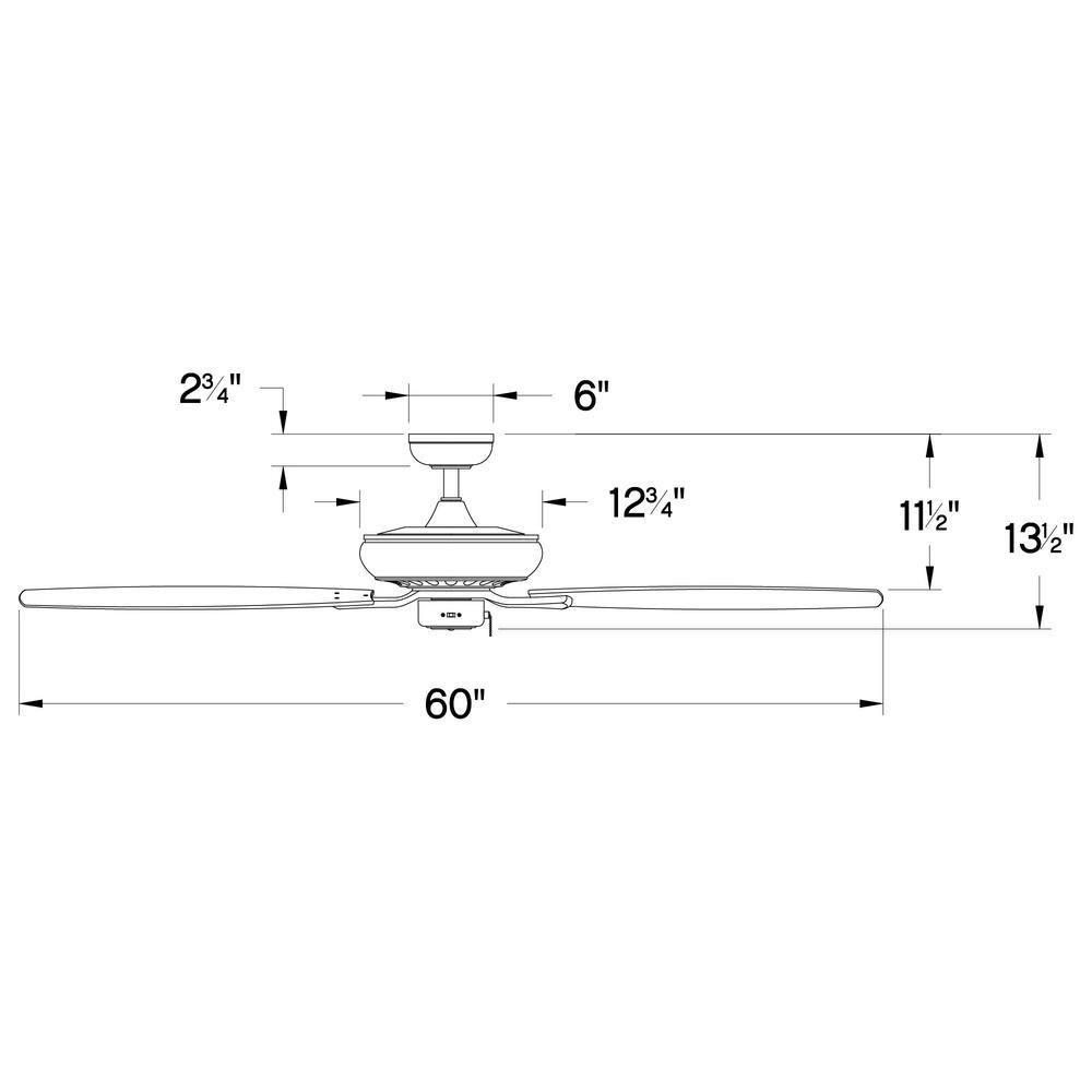 HINKLEY HIGHLAND 60 in Indoor Matte Black Ceiling Fan Pull Chain