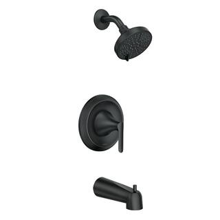 MOEN Findlay Single-Handle 6-Spray Tub and Shower Faucet in Matte Black (Valve Included) 82518BL