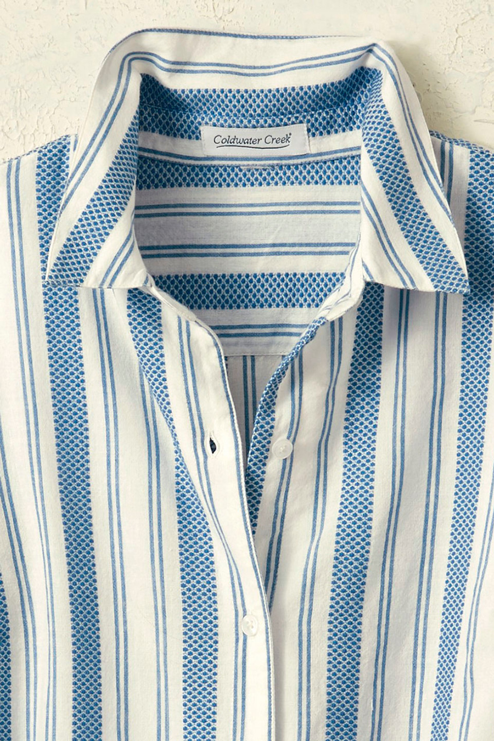 Textured Symmetry Cotton Shirt - Coldwater Creek