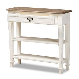 Baxton Studio Dauphine 32 in. White Rectangle Wood Console Table with Drawers 28862-6028-HD