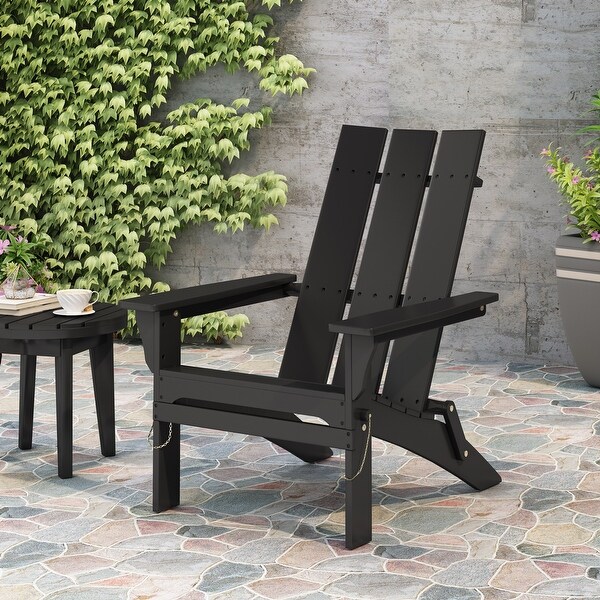 Zuma Outdoor Contemporary Acacia Wood Foldable Adirondack Chair by Christopher Knight Home