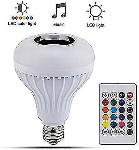 Bluetooth Light Bulb With Speaker Music Sync Rgb Color Changing Light Bulb With 24 Keys Remote Contr