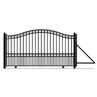 ALEKO Paris Style 18 ft. x 6 ft. Black Steel Single Slide Driveway Fence Gate DG18PARSSL-HD