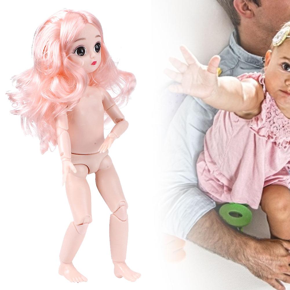 30cm Fashionable Beautiful Doll Kid Children Girl Doll Toys With Movable Joints Birthday Gift(curly Hair Pink Body 30cm Doll With Shoes)