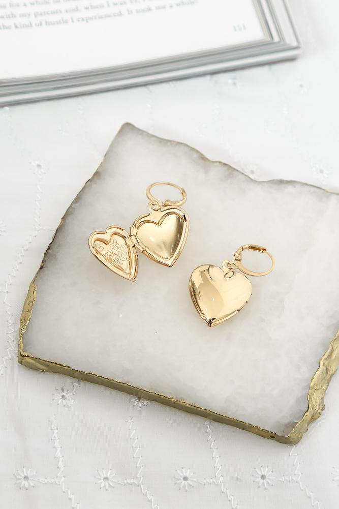 Kept In My Locket Earrings Gold