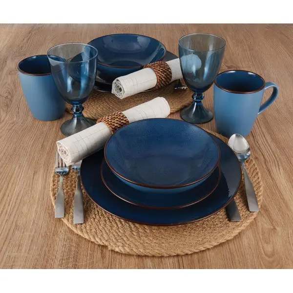 Pfaltzgraff 16-Piece Pierce Blue Dinnerware Set