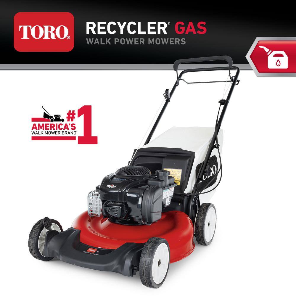 Toro Recycler 21 in. Briggs and Stratton Low Wheel RWD Gas Walk Behind Self Propelled Lawn Mower with Bagger 21352