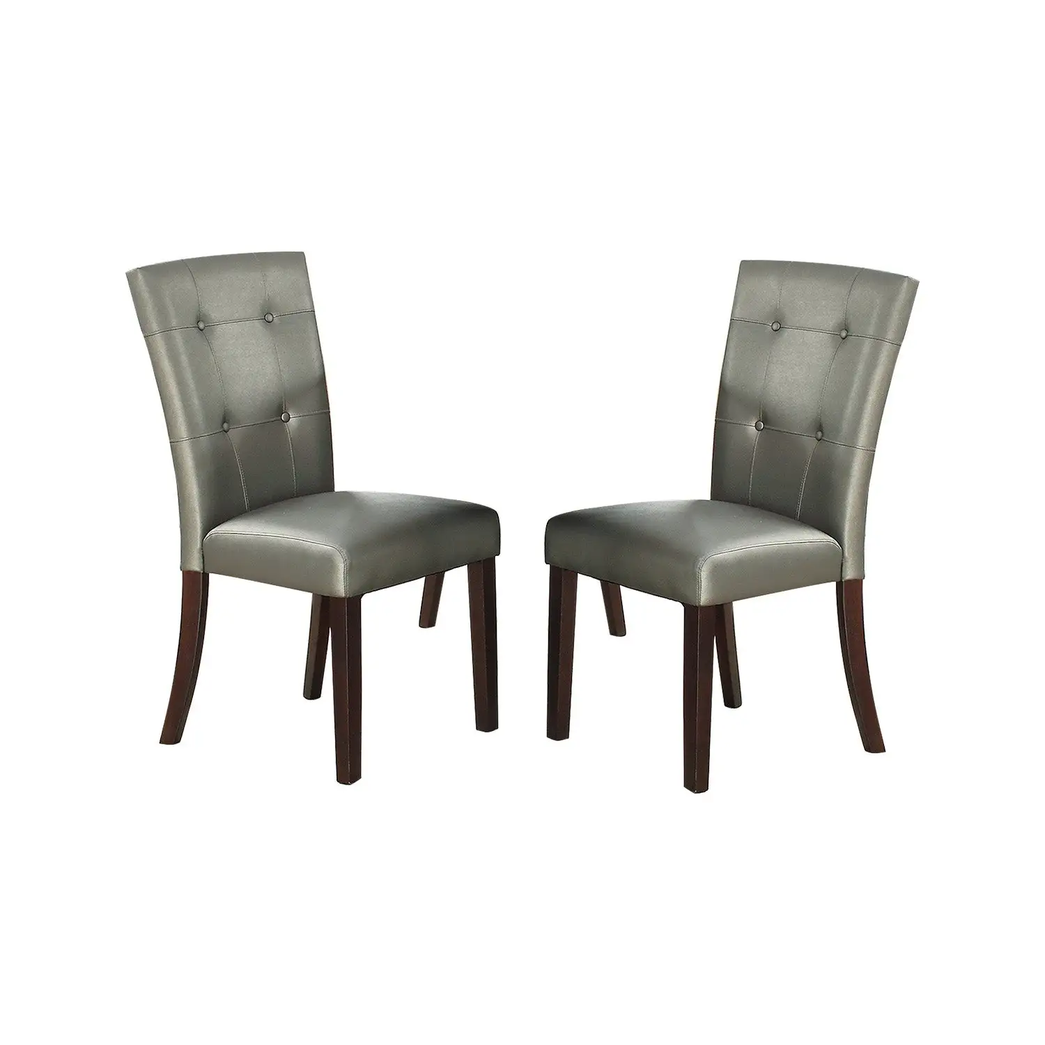 Leather Upholstered Dining Chair Set of 2)Wood Frame with Button Tufted Upholstery for Restaurant Home Kitchen Living Room