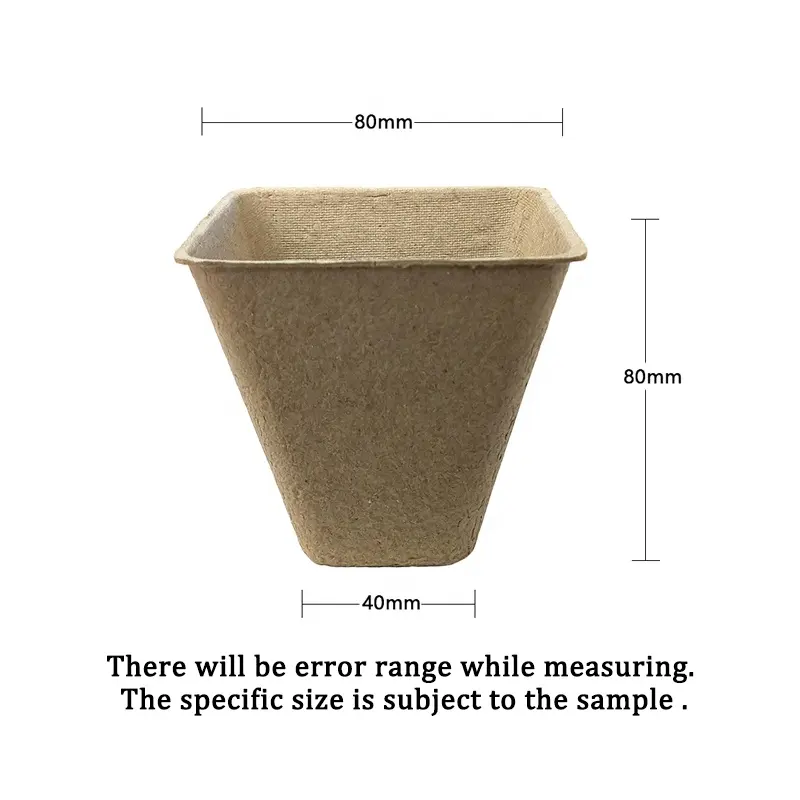 Nursery Seedling Starter Pot Degradable 8cm Square Gardening Flower Cultivation Paper Pot Soil Compostable Garden Supplies