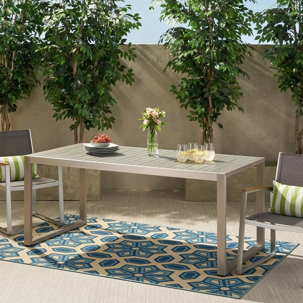 Navan Modern Aluminum Outdoor Dining Table by Christopher Knight Home