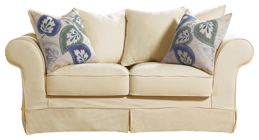 Luna Slipcover Love Seat   Transitional   Loveseats   by Mulhouse Furniture  Houzz