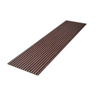 Ejoy 94 in. x 23.6 in x 0.8 in. Acoustic Vinyl Wall Cladding Siding Board in Dark Chestnut Color (Set of 1-Piece) VinylCladding_ACP_011_94x24