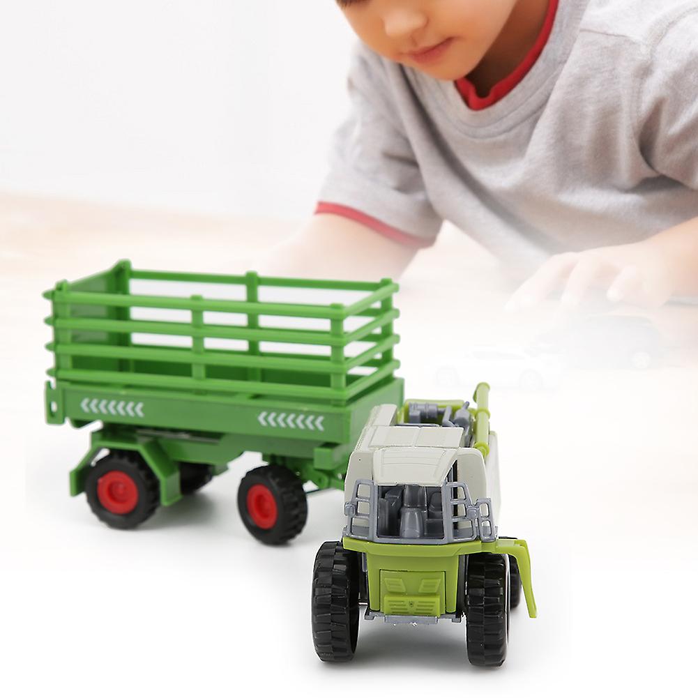 Agricultural Car Model Alloy Farmer Tractors Car Model Children Vehicle Toy 23cmfence Trailer