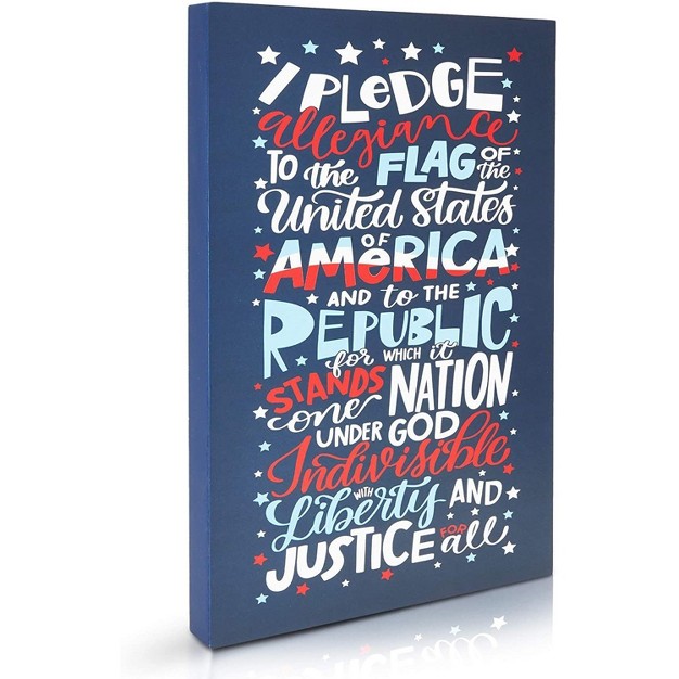 Juvale Rustic Box Sign Patriotic 9 X 14 In