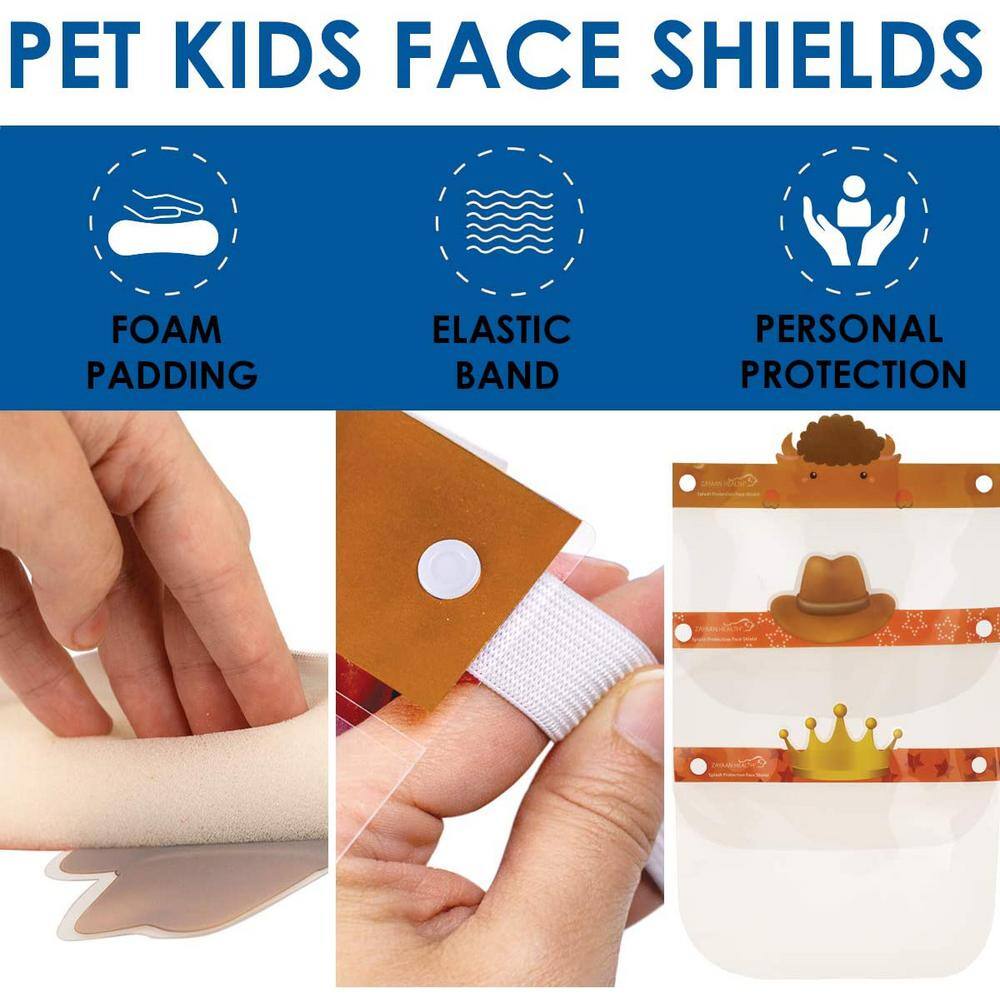 Zayaan Health Kids PET Face Shield Graphics for Kids Reusable and Disposable Safety Face Shield (6-Pack) BLZH-ES-KDFS-AS-6