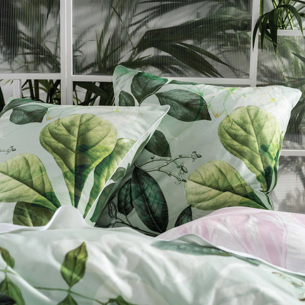 GlasshouseGreenBotanicalPillowShamMintLinenHouse