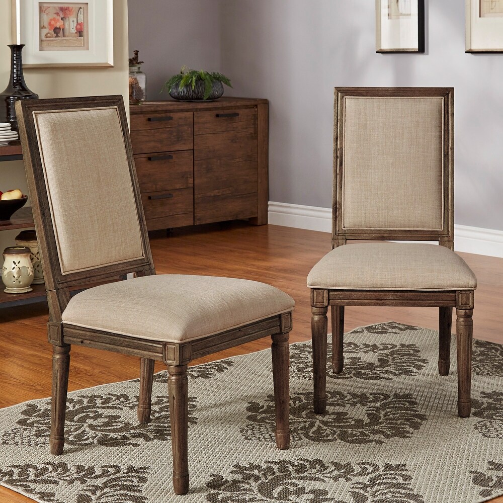 Deana Rectangular Linen Dining Chairs (Set of 2) by iNSPIRE Q Artisan