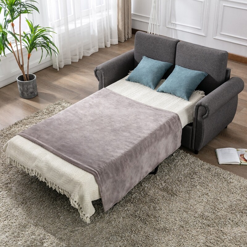 Pull Out Sofa Bed with Twin Size Memory Mattress