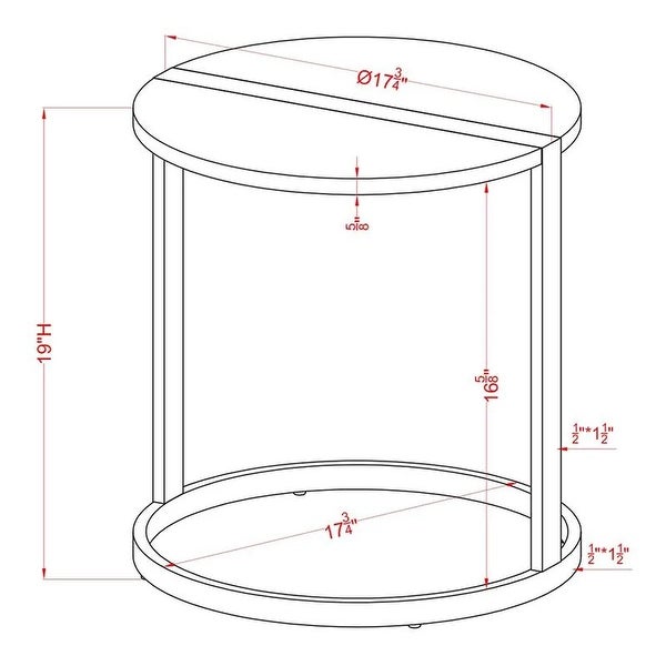 Furniture of America Vannen Contemporary 18-inch Faux Marble Side Table