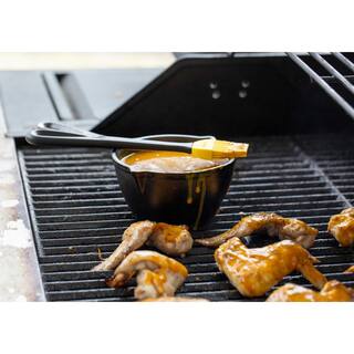 Lodge 0.5 qt. Cast Iron Melting Pot in Black with Silicone Brush LMPB21