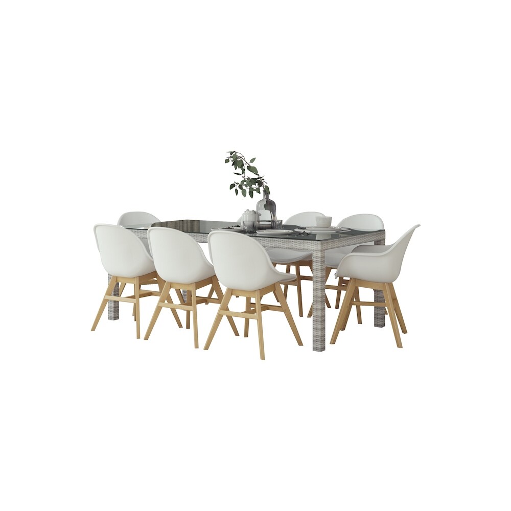 Midtown Concept Indoor Dining Room Table Set Dining Set Kitchen Table with White Chairs   Tulum   (7 pc and 9 pc)