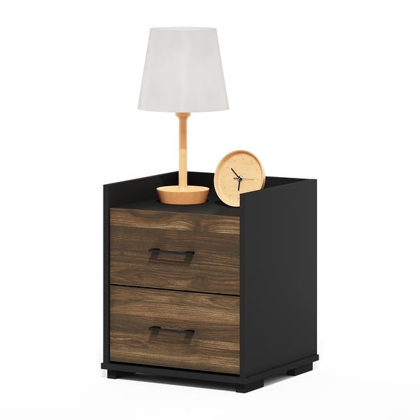 Furinno Tidur Modern Bedroom Bedside Tables Handle 2-Drawer Chest Nightstand - - 37245987