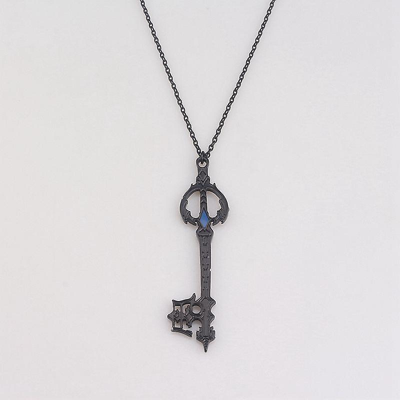 Kingdom Hearts Sora Key Keyblade Necklaces Pendants Crown Star Key Blue Crystal Choker Necklace For Women Men Keyring Jewelry，light Yellow Color