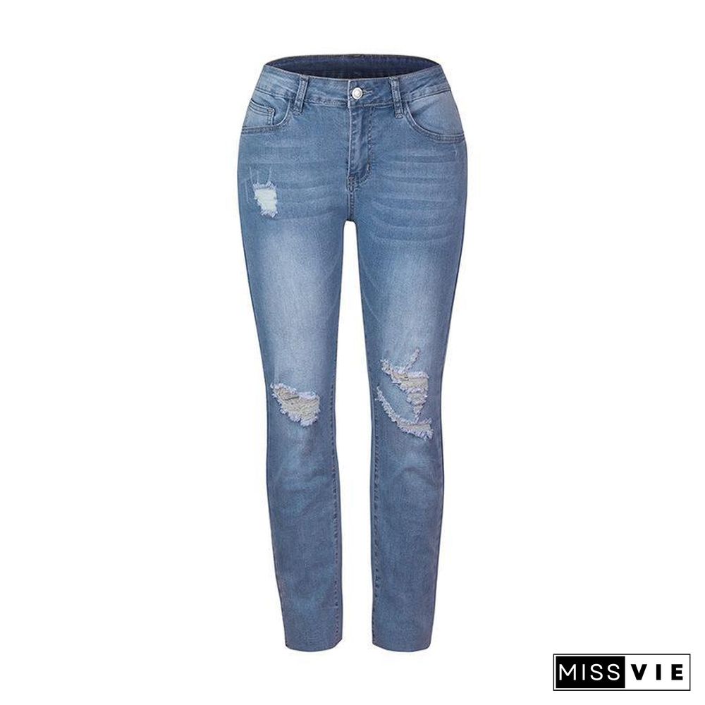 Women High-Waisted Slim Jeans