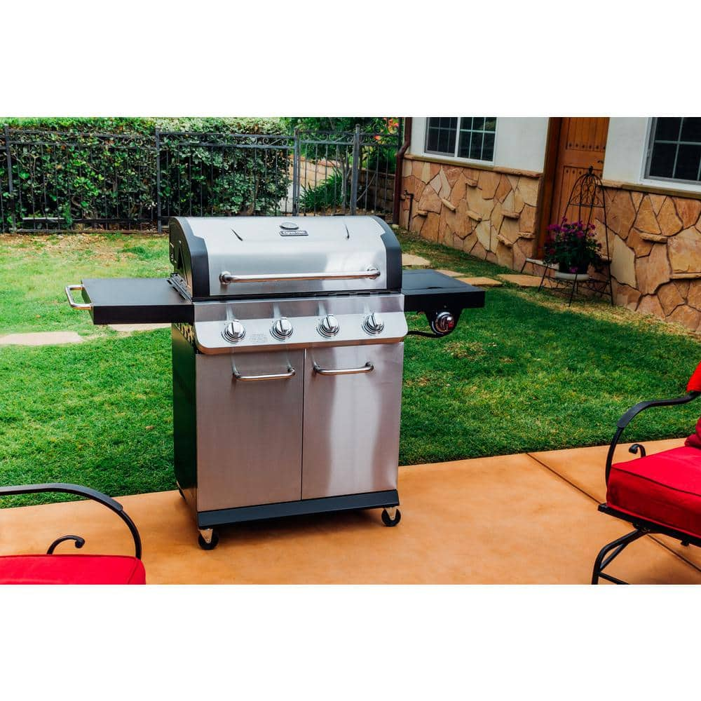 Dyna-Glo Premier 4-Burner Natural Gas Grill in Stainless Steel with Side Burner DGP483SSN-D