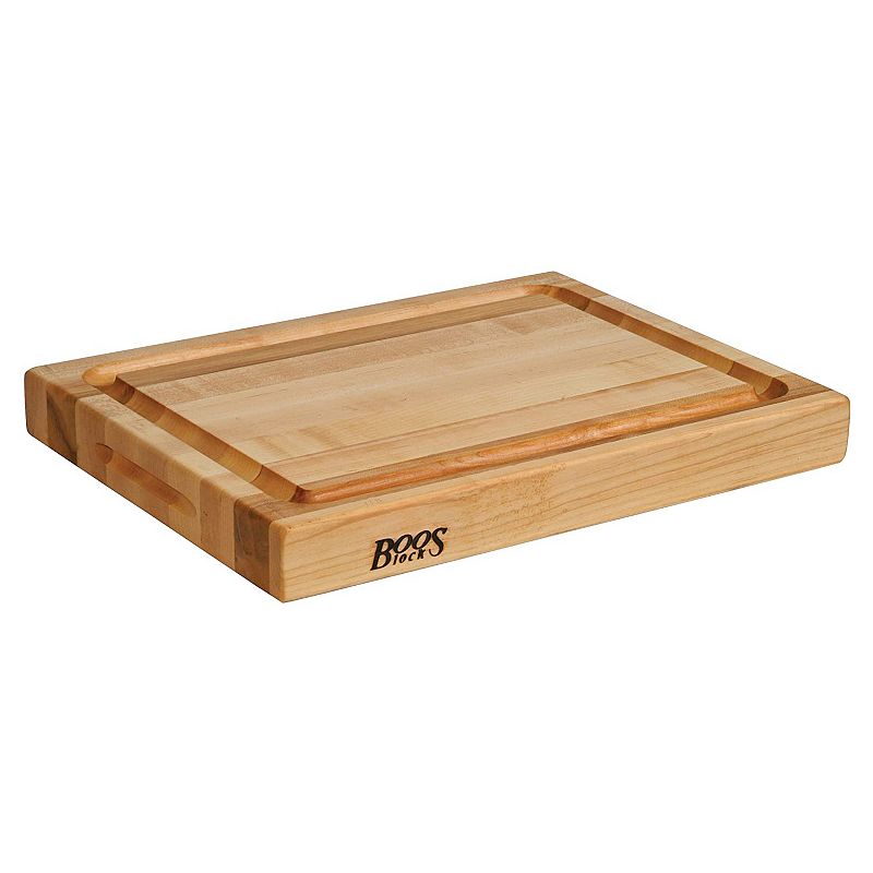 John Boos Maple Wood Edge Grain Reversible Cutting Board， 20 x 15 x 2.25 Inches