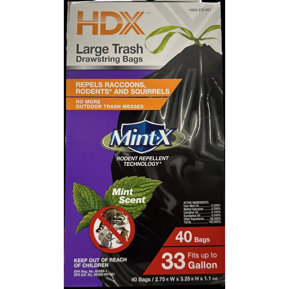 HDX 33 Gallon Rodent Repellent Trash Bags (40-Count) HD3339B40DS