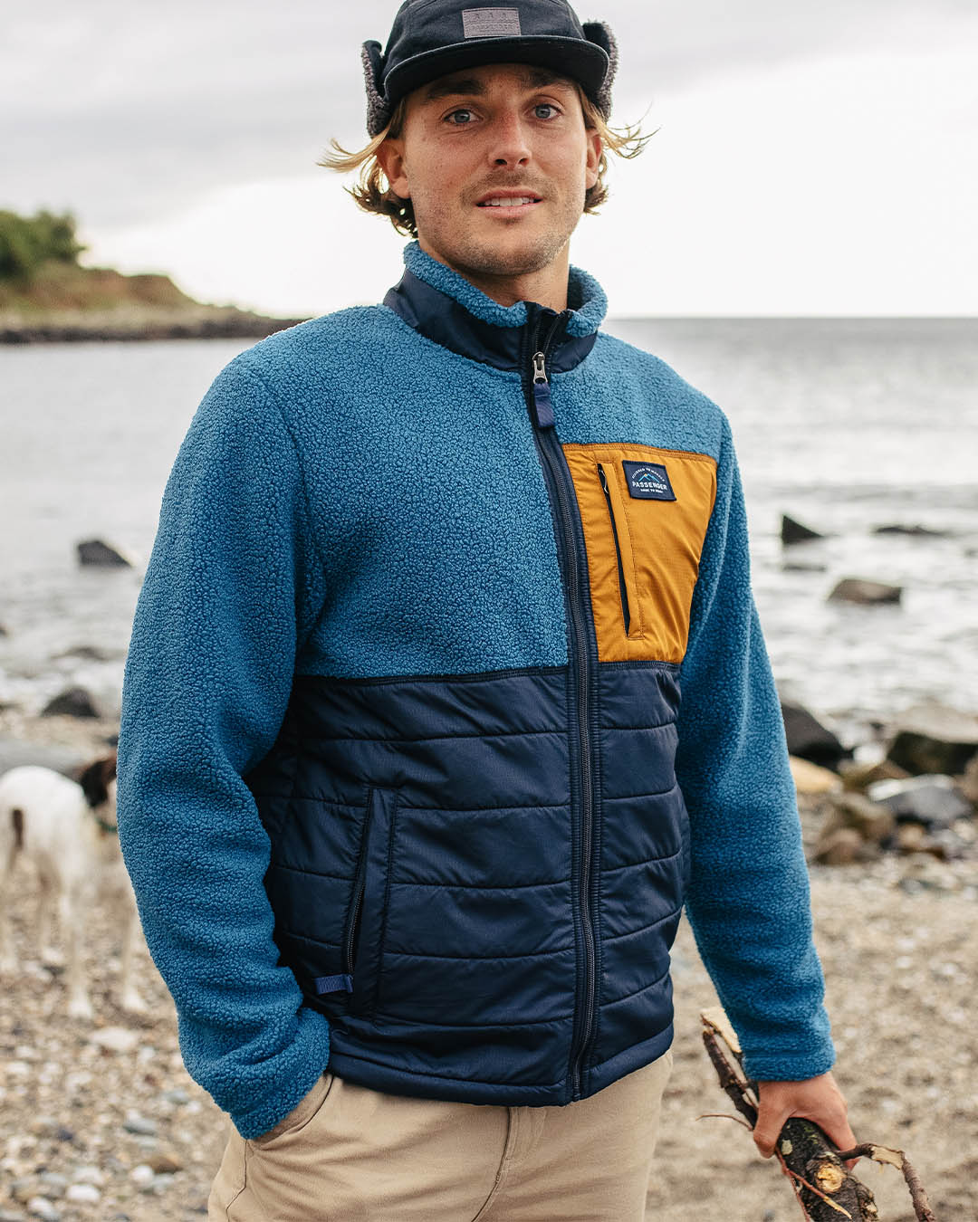 Born Explorer Recycled Polar-Lined Sherpa Fleece - Blue Steel