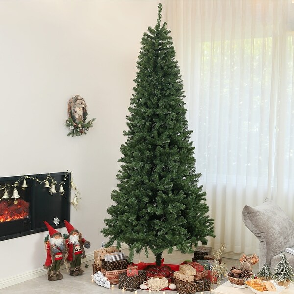 HOMCOM 6ft Artificial Christmas Tree，Xmas Tree with 1000 Branch Tips，Auto Open，Steel Base